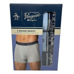 ORIGINAL PENGUIN Men's Size XL Ultimate Cotton Stretch Boxer Briefs 3 Pairs NWT